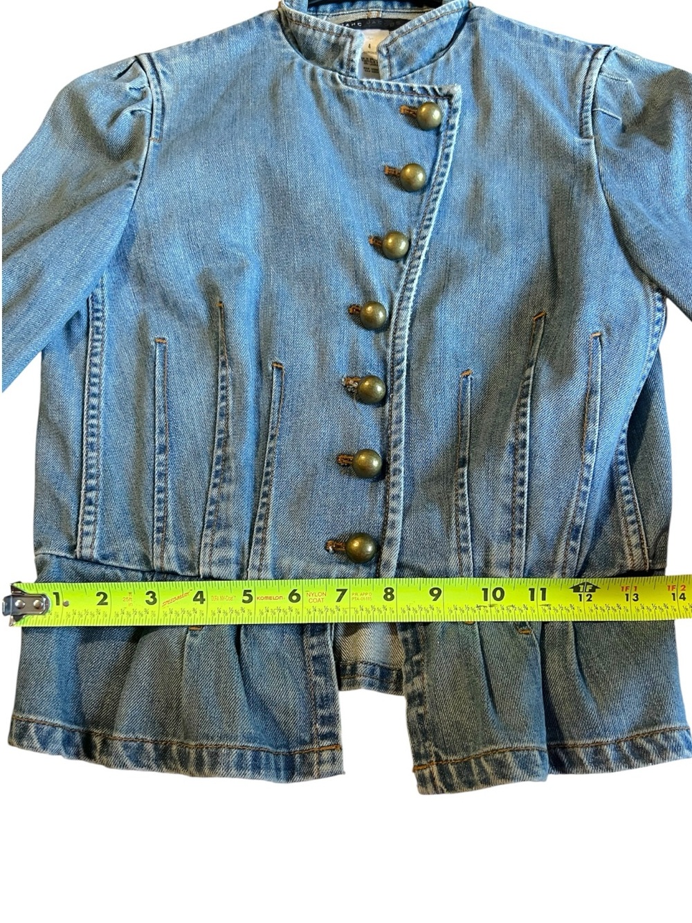Marc Jacobs Military Style Cropped Peplum Denim Jacket - Picture 7 of 12